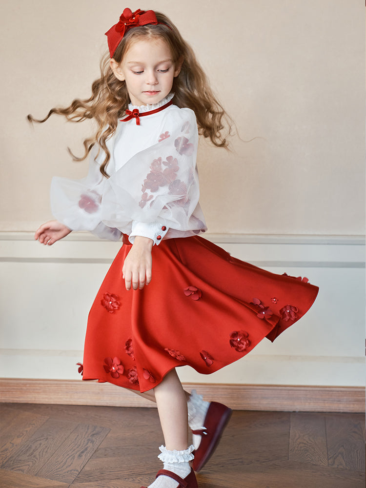 ‘red&white roses’ suit