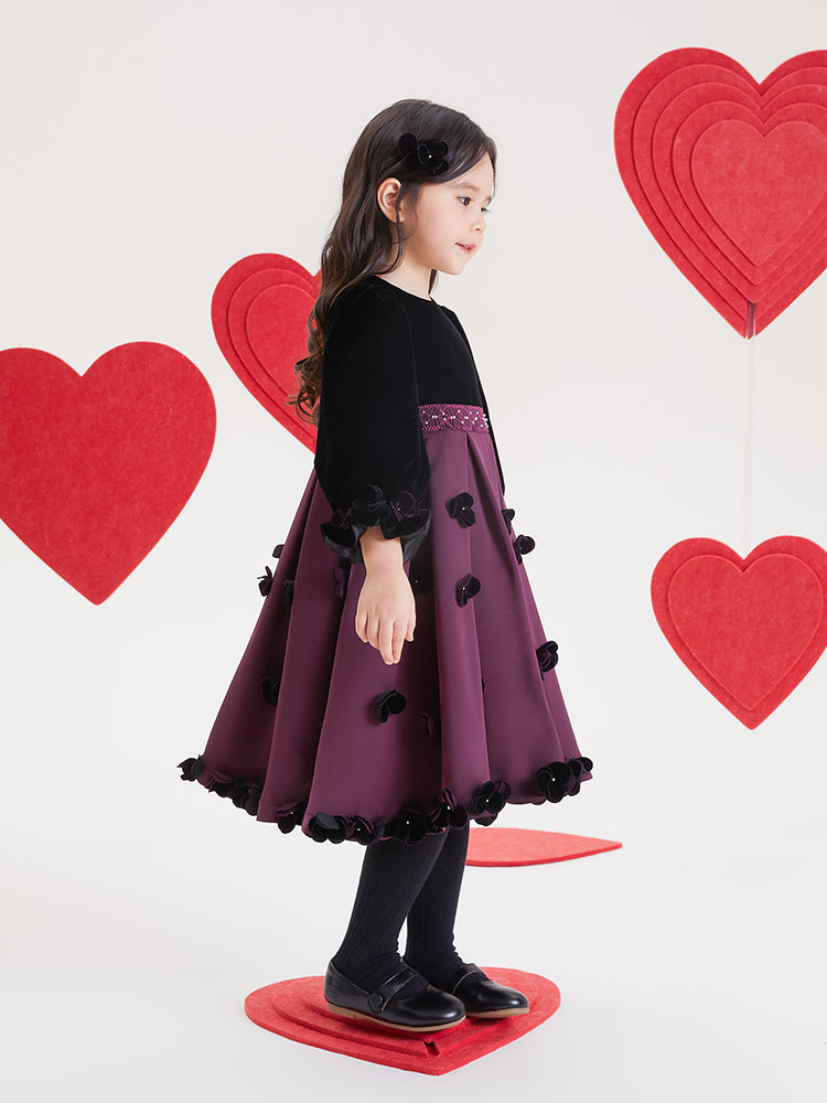 ‘night rose’smocking  dress