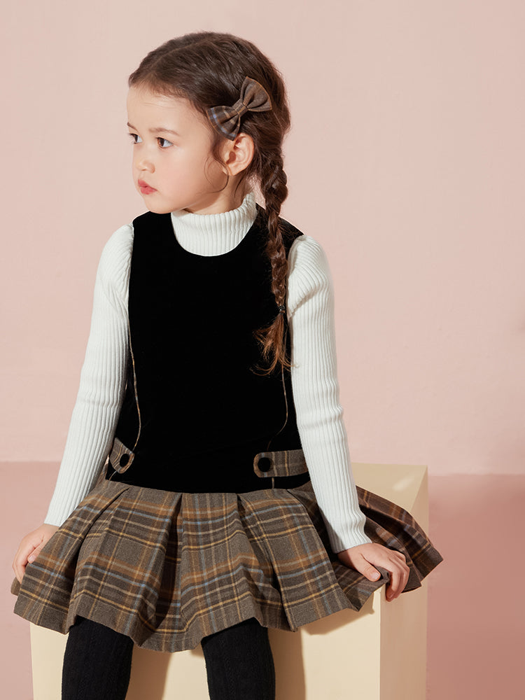 Black Velvet Wool Pinafore Dress