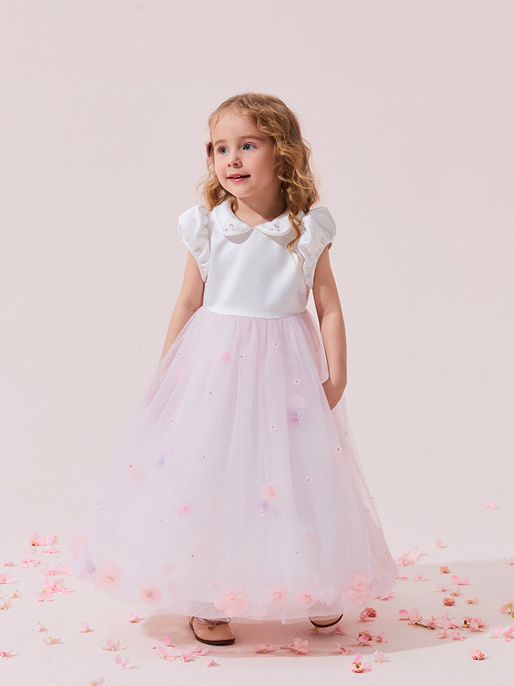 flower doll collar tulle dress