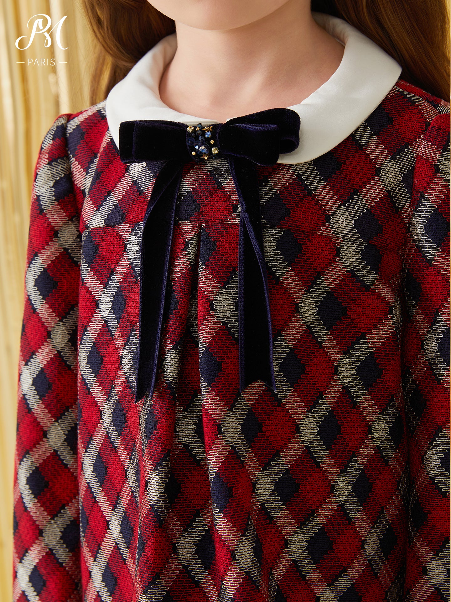 Red Checkered Bowknot Dress