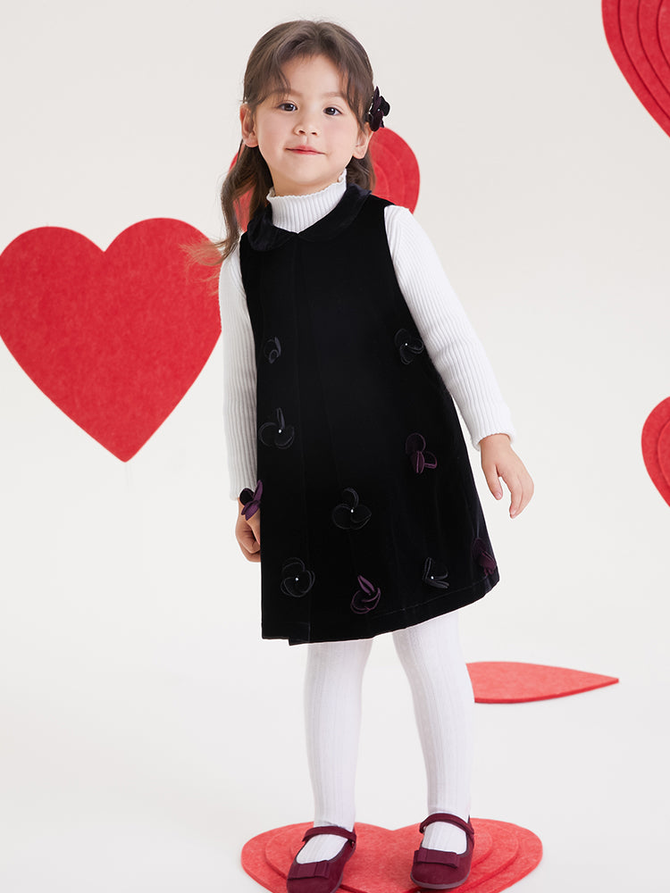 "Midnight Rose" Hand-Beaded Pinafore Dress