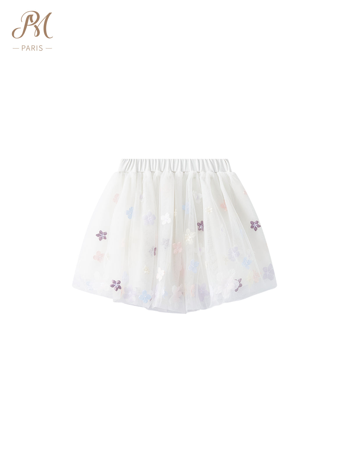 White Flower Embellished Skirt