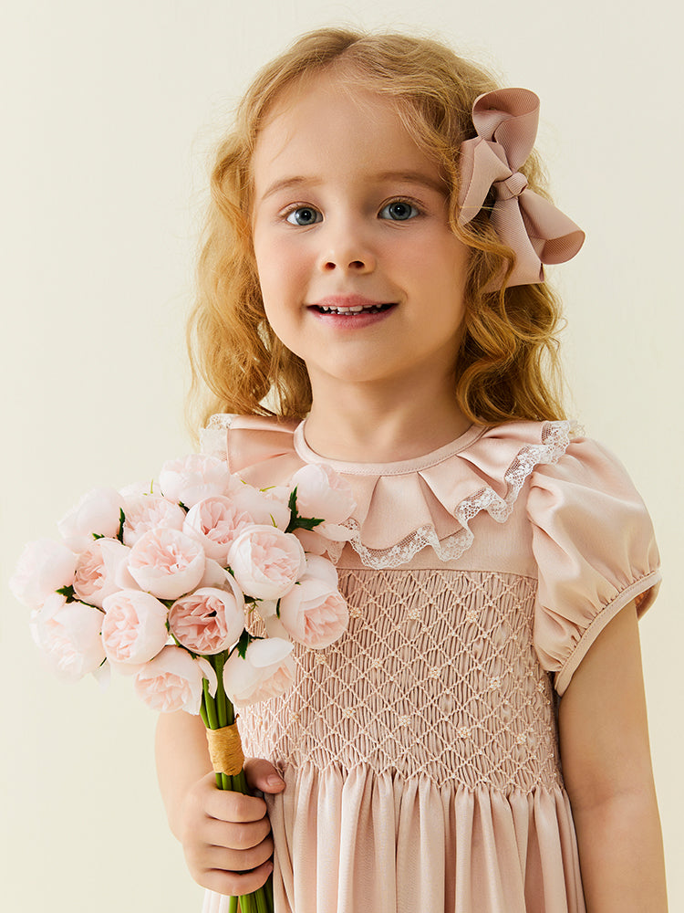 ruffle collar dogwood pink dress