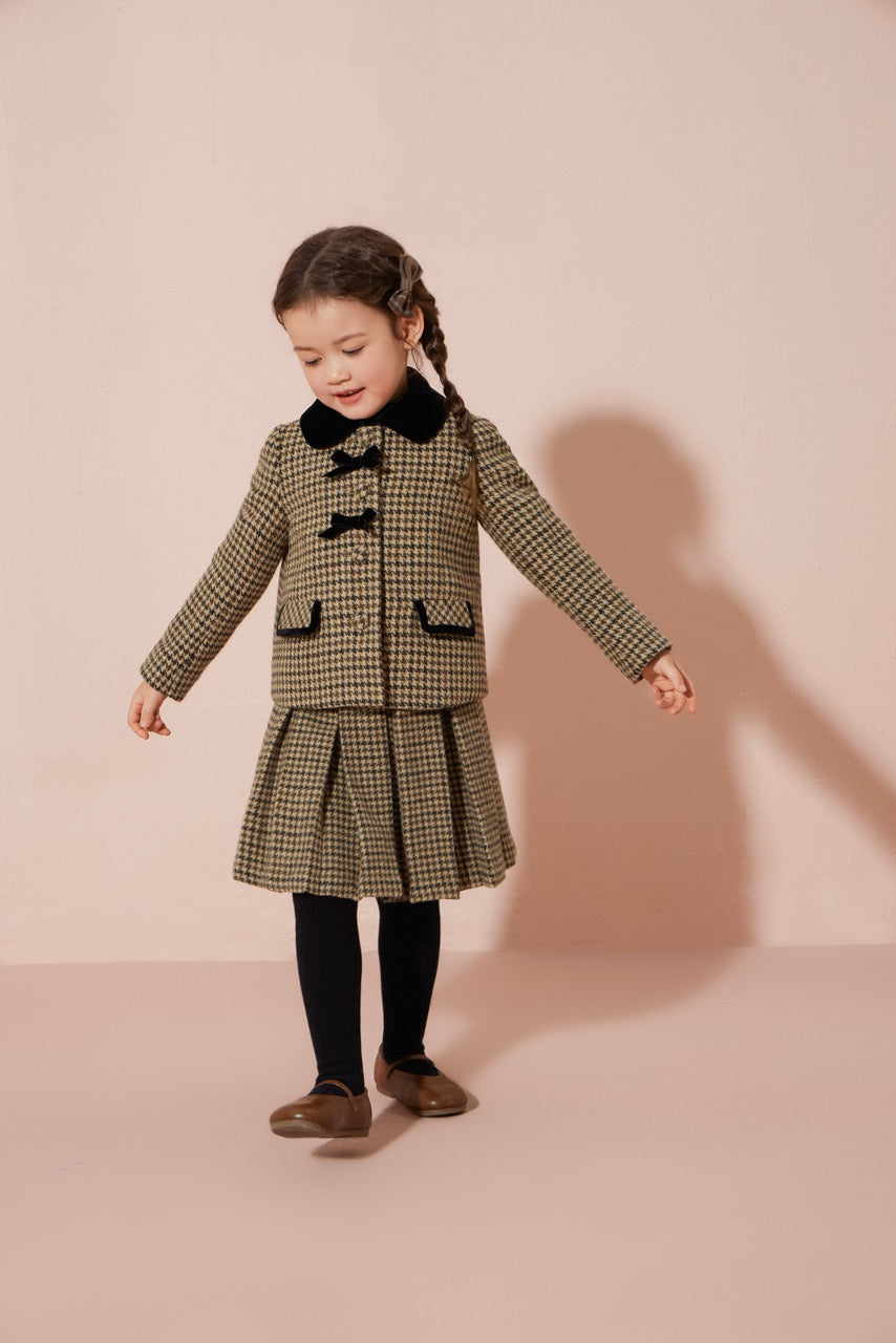Plaid Wool Short Coat