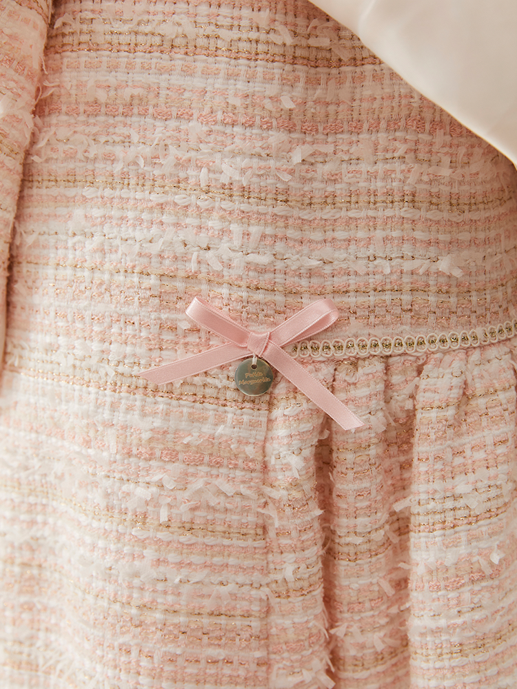 Pink tweed vest skirt