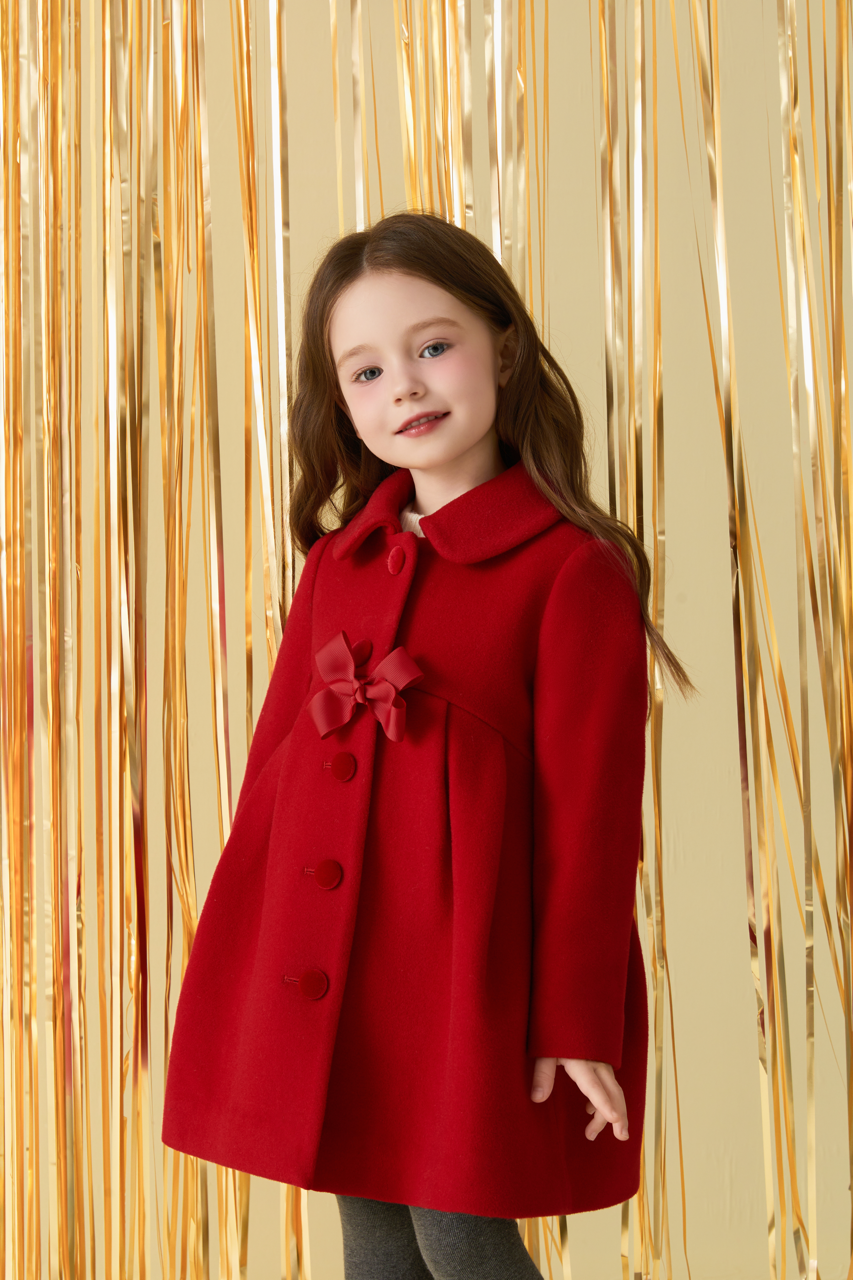 Red Lapel Wool Coat