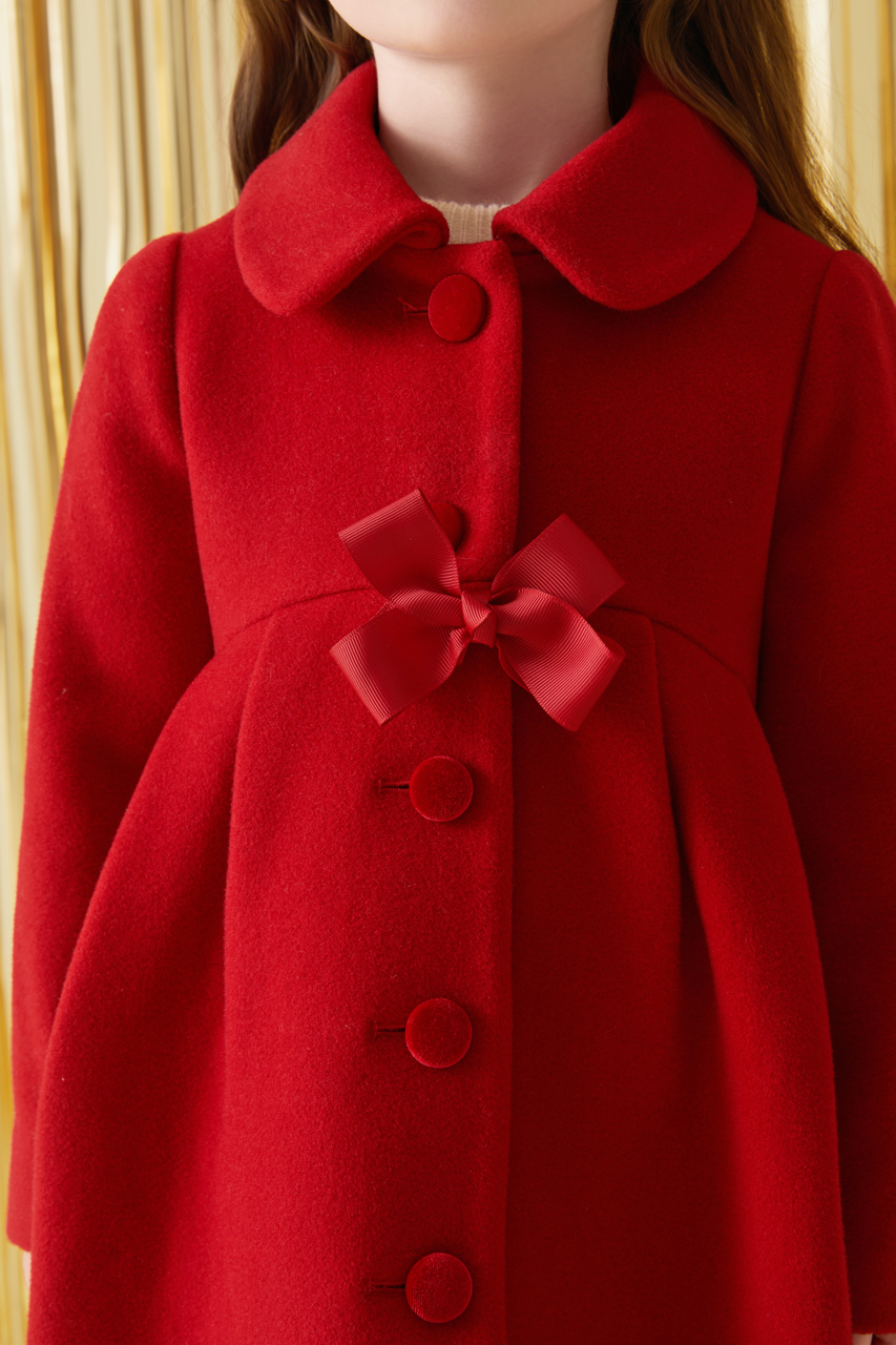 Red Lapel Wool Coat
