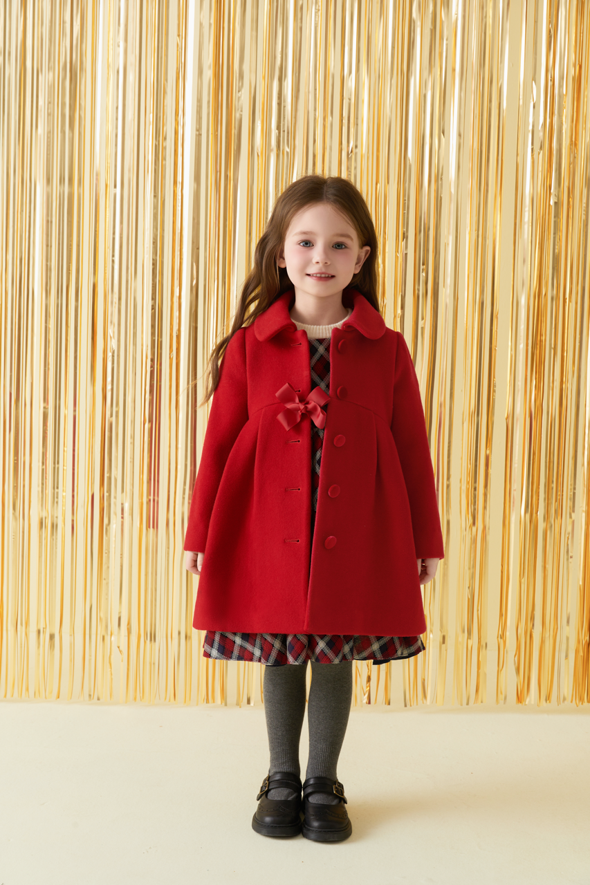 Red Lapel Wool Coat