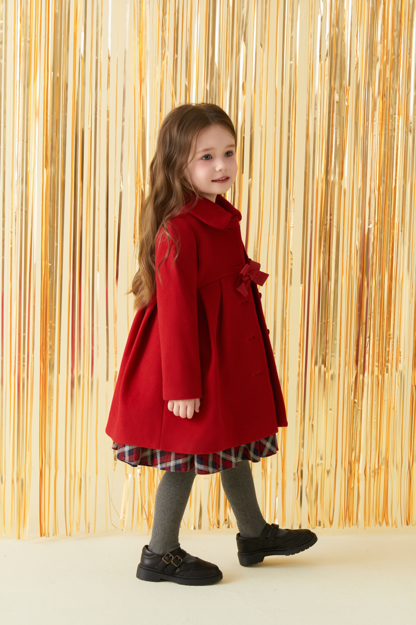 Red Lapel Wool Coat