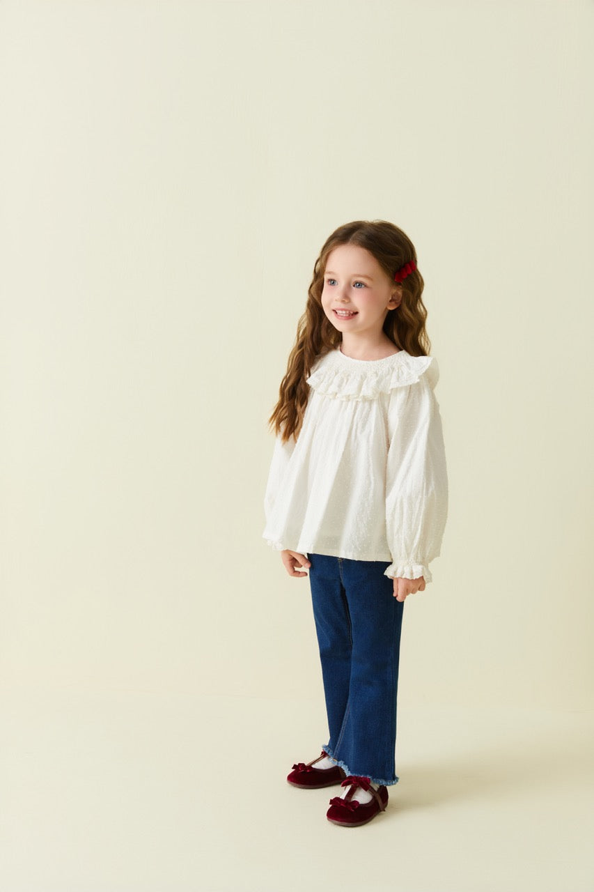 Hand-Smocked Jacquard Blouse