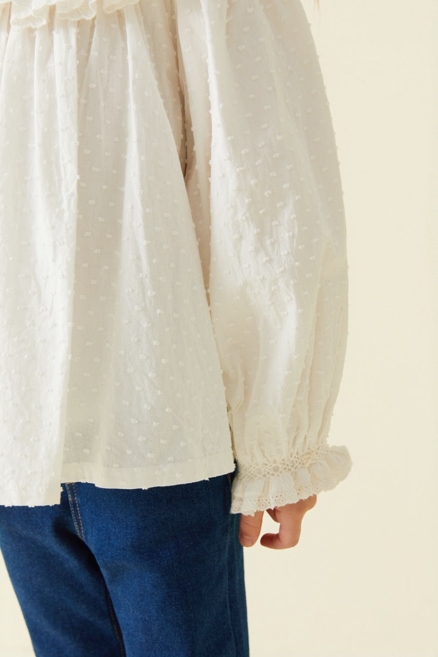 Hand-Smocked Jacquard Blouse