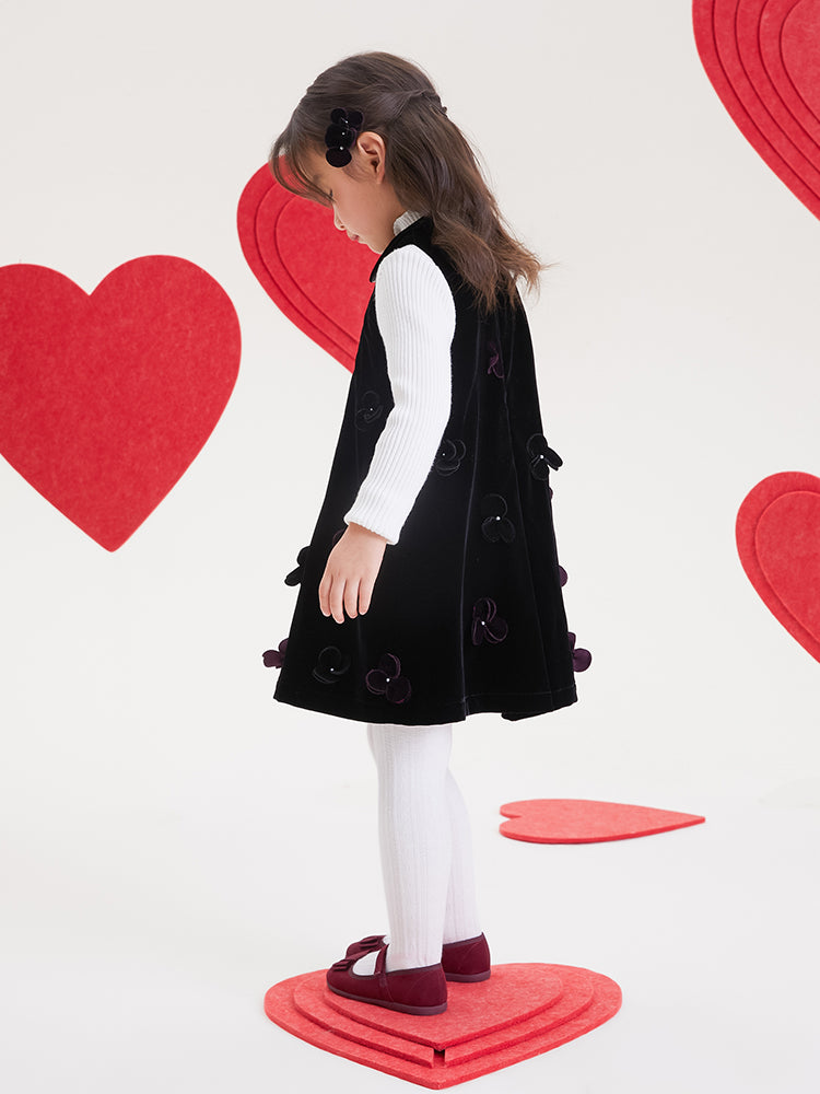 "Midnight Rose" Hand-Beaded Pinafore Dress