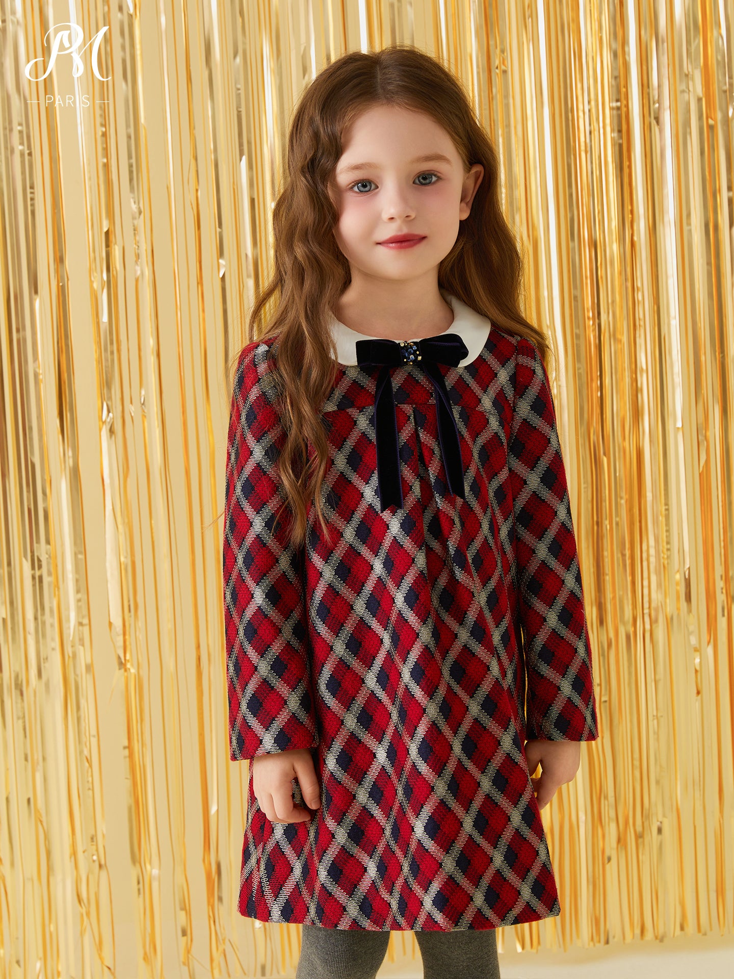 Red Checkered Bowknot Dress