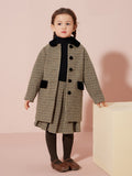 Plaid Wool Long Coat