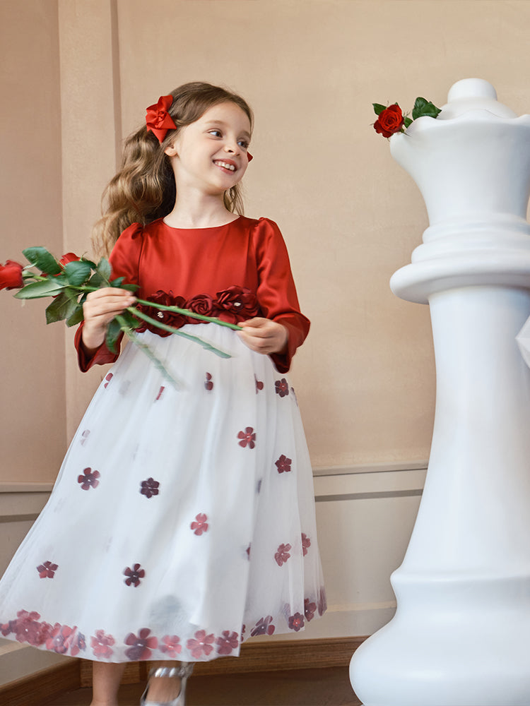 ‘red&white roses’ dress