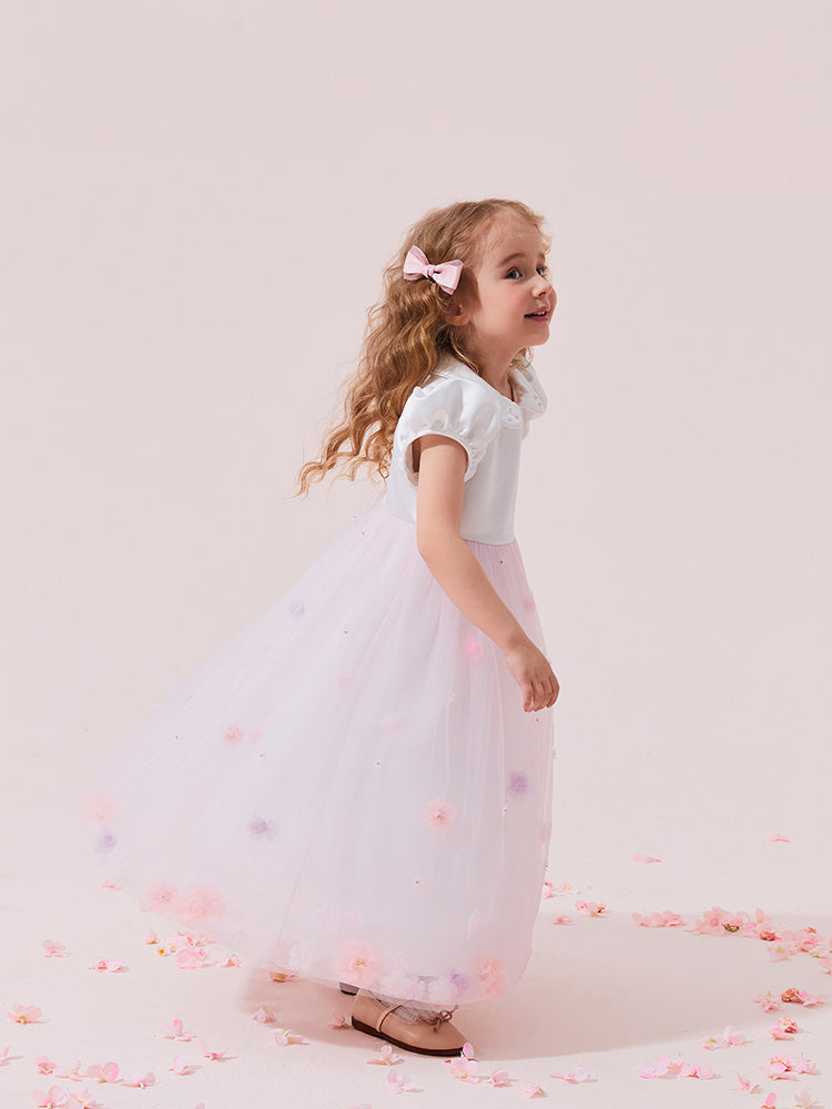 flower doll collar tulle dress