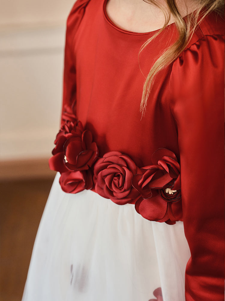 ‘red&white roses’ dress