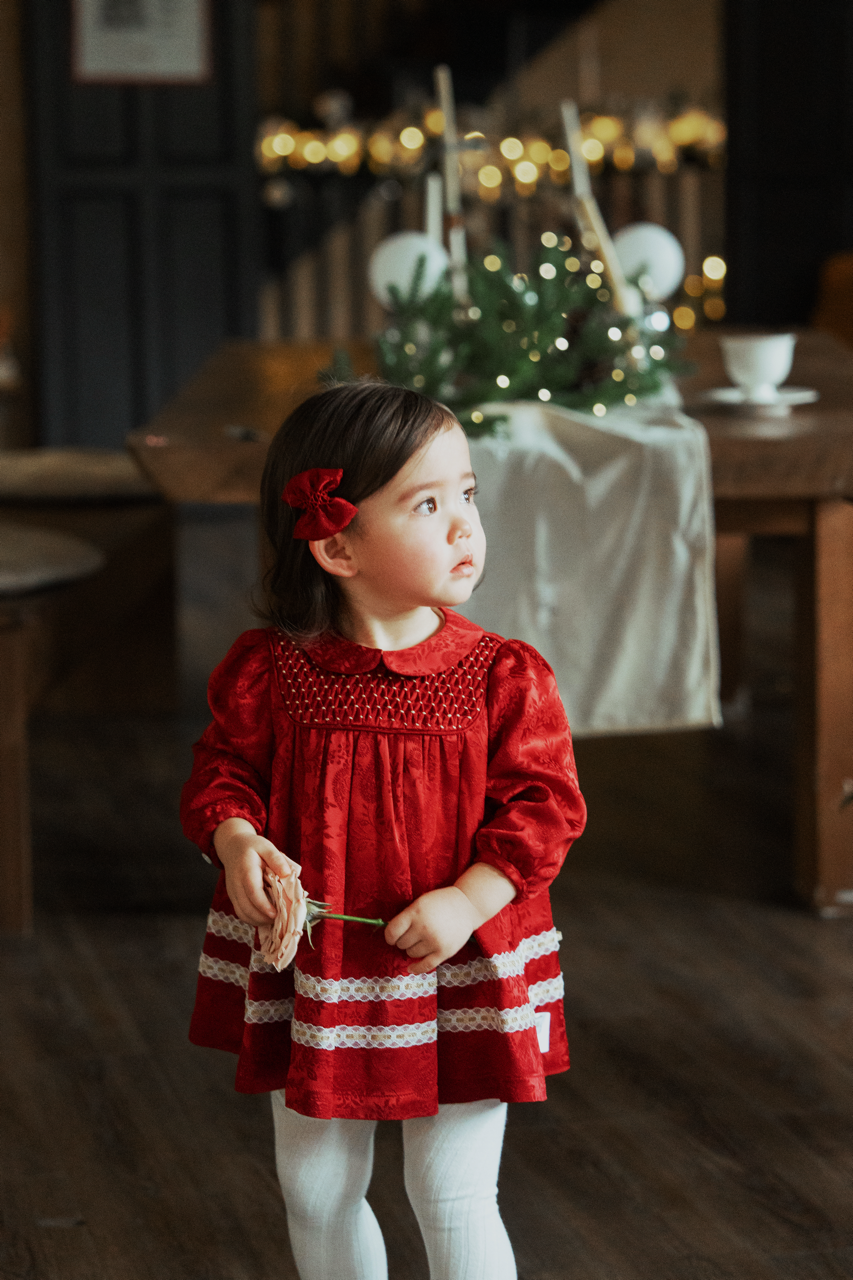 Handmade Honeycomb Pleated Red Doll Collar Dress – Petite Marguerite Handmade Honeycomb Pleated Red Doll Collar Dress – Petite Marguerite
