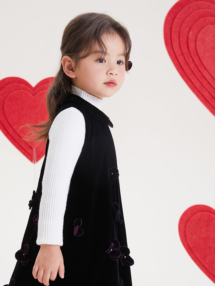 "Midnight Rose" Hand-Beaded Pinafore Dress
