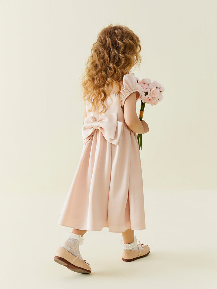 ruffle collar dogwood pink dress