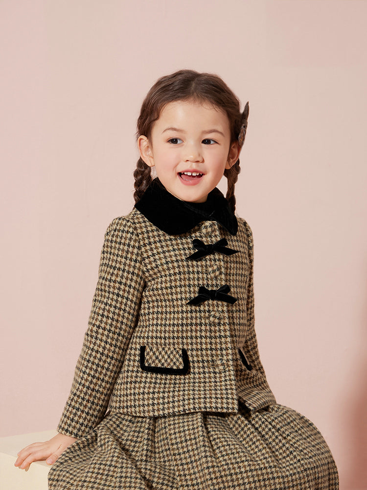 Plaid Wool Short Coat