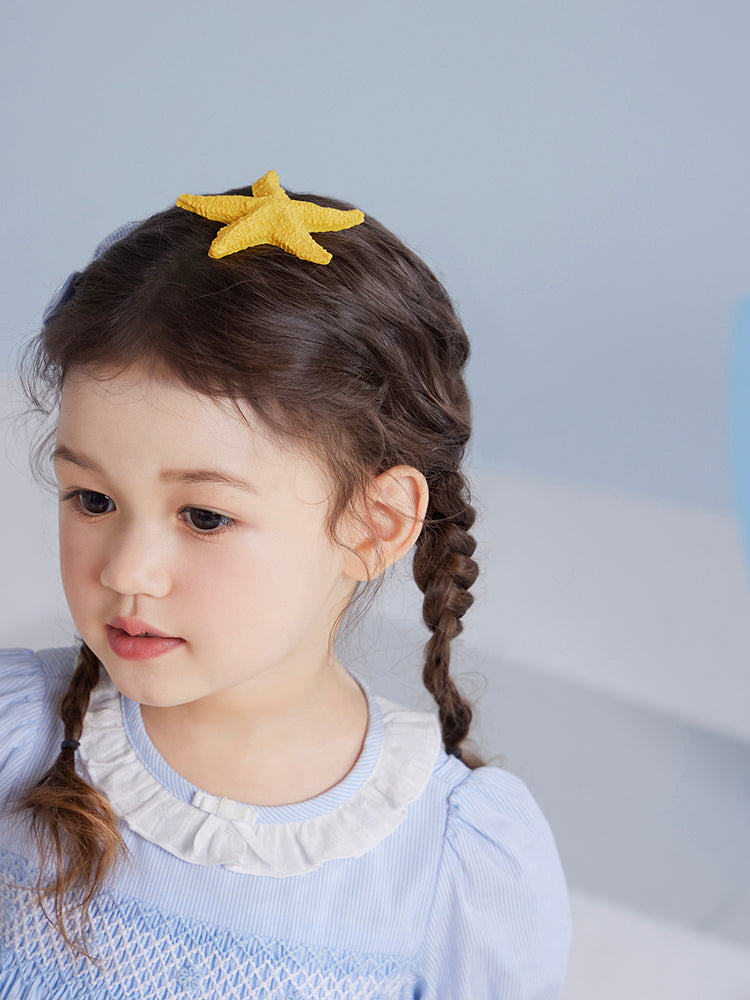 blue stripes smocking dress