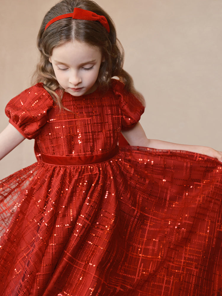 red sequined dress