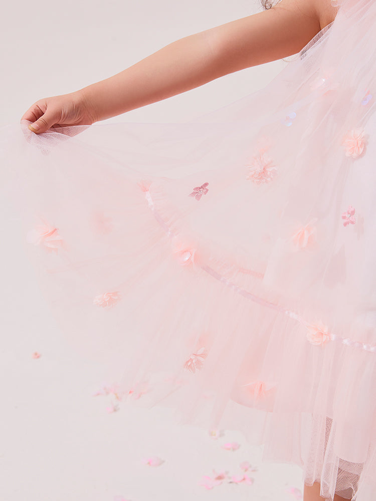 flower pink tulle dress