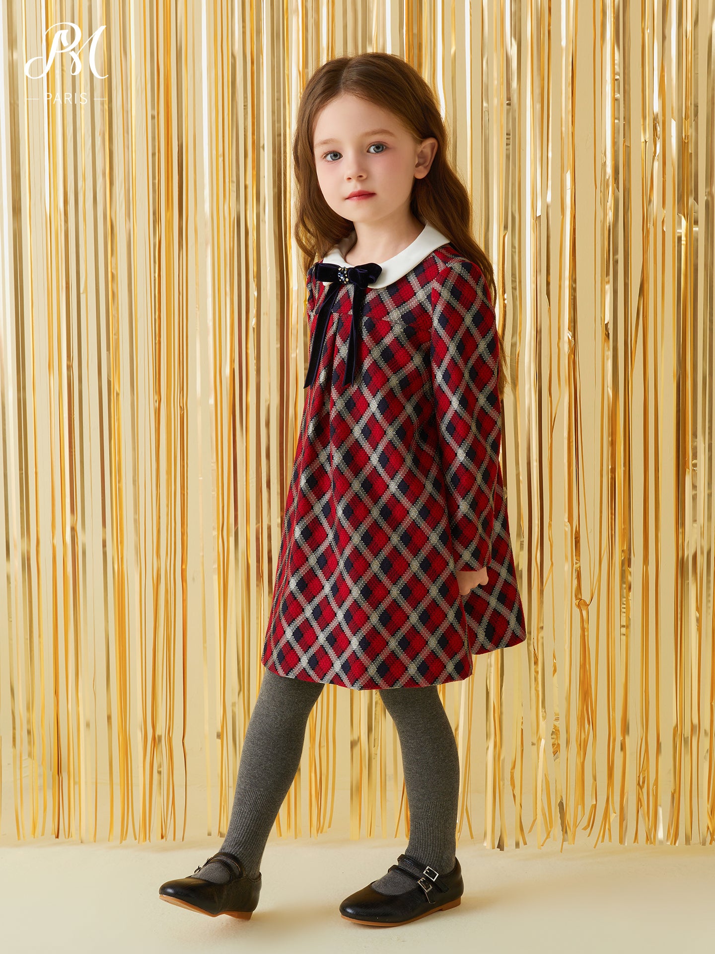 Red Checkered Bowknot Dress