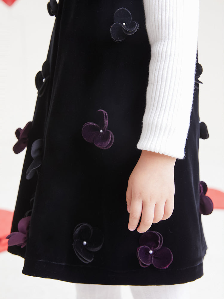 "Midnight Rose" Hand-Beaded Pinafore Dress