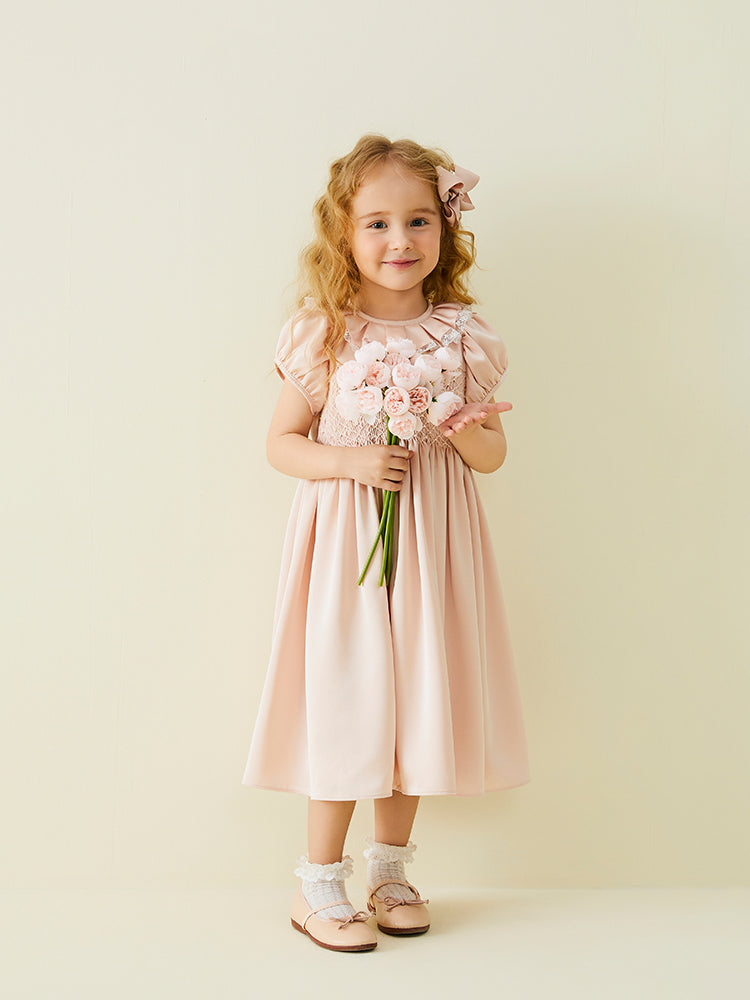 ruffle collar dogwood pink dress