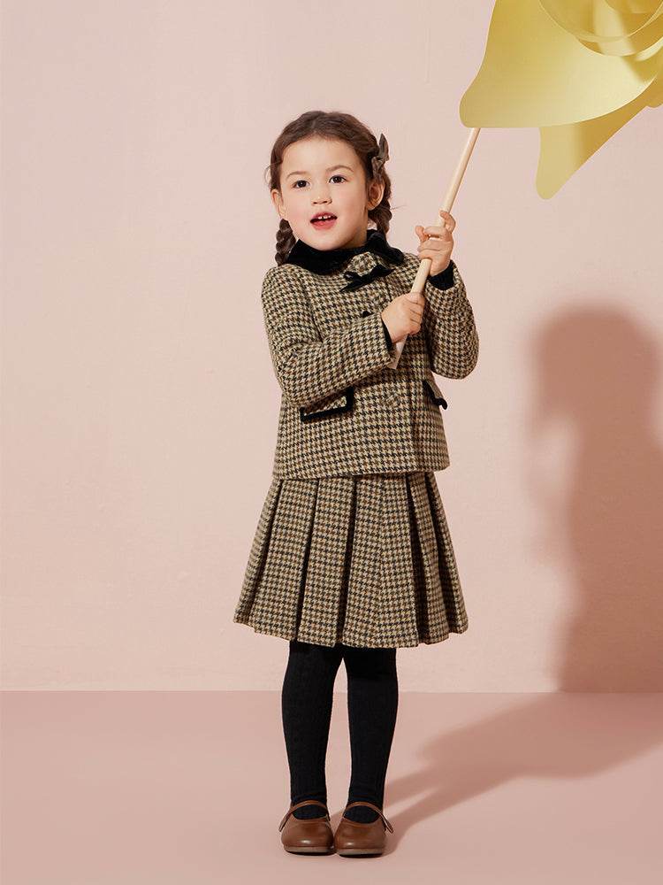 Plaid Wool Short Coat