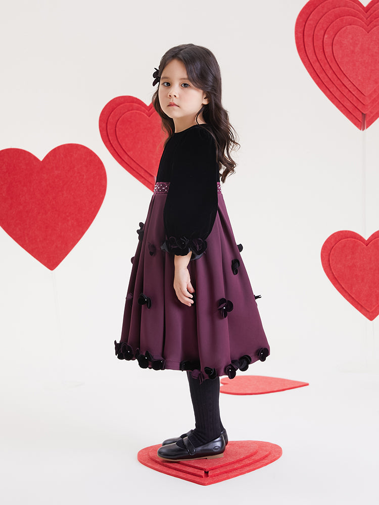 "Midnight Rose" Hand-Smocked Embroidered Dress