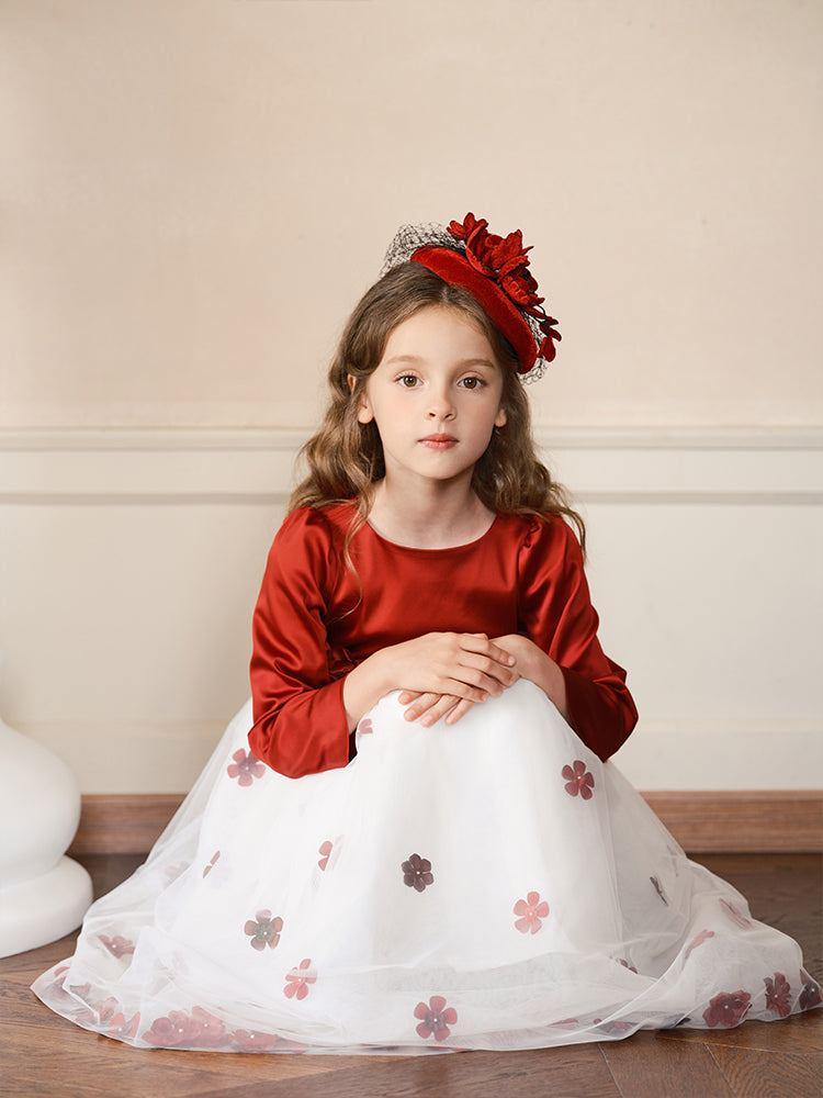 ‘red&white roses’ dress