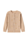 Khaki Beaded Berry Wool Cardigan