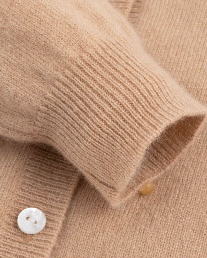 Khaki Beaded Berry Wool Cardigan