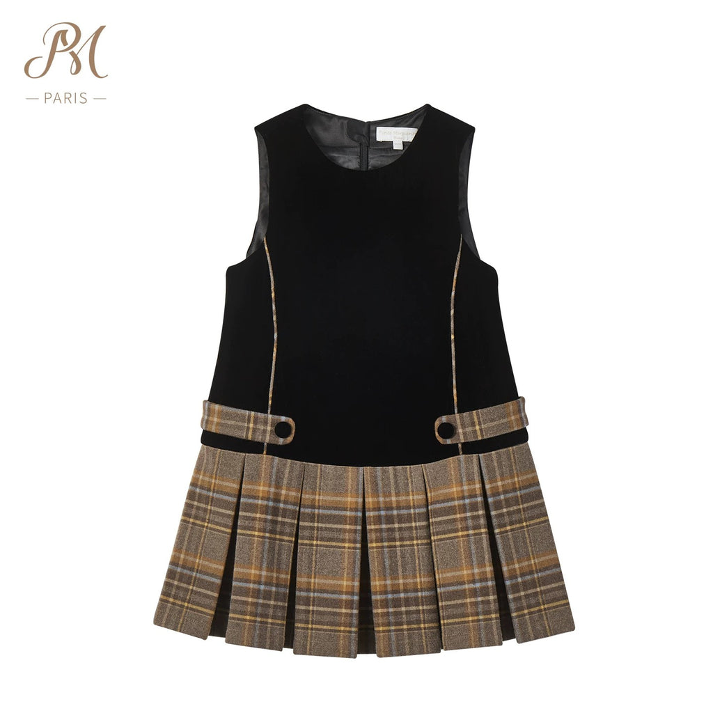Black Velvet Wool Pinafore Dress