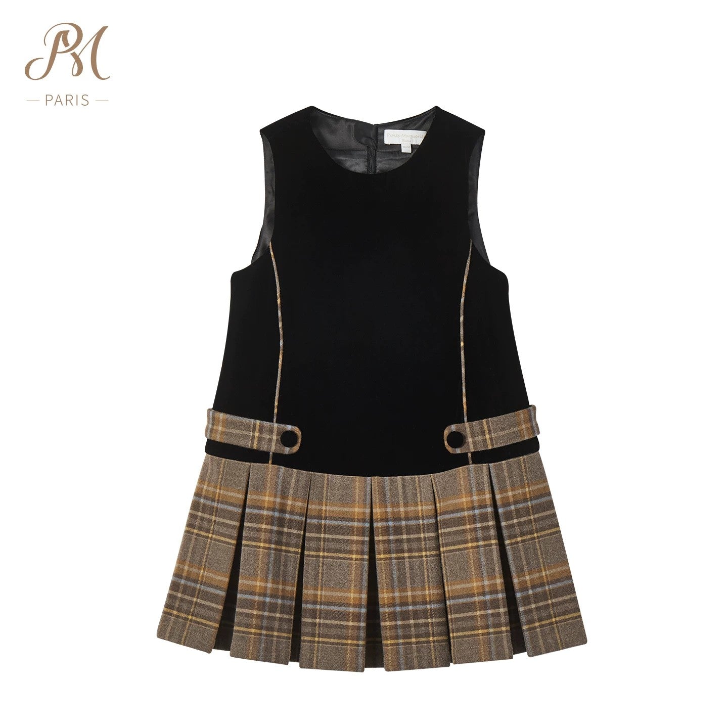 Black Velvet Wool Pinafore Dress
