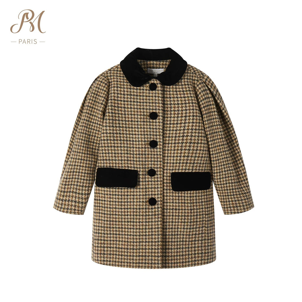 Plaid Wool Long Coat
