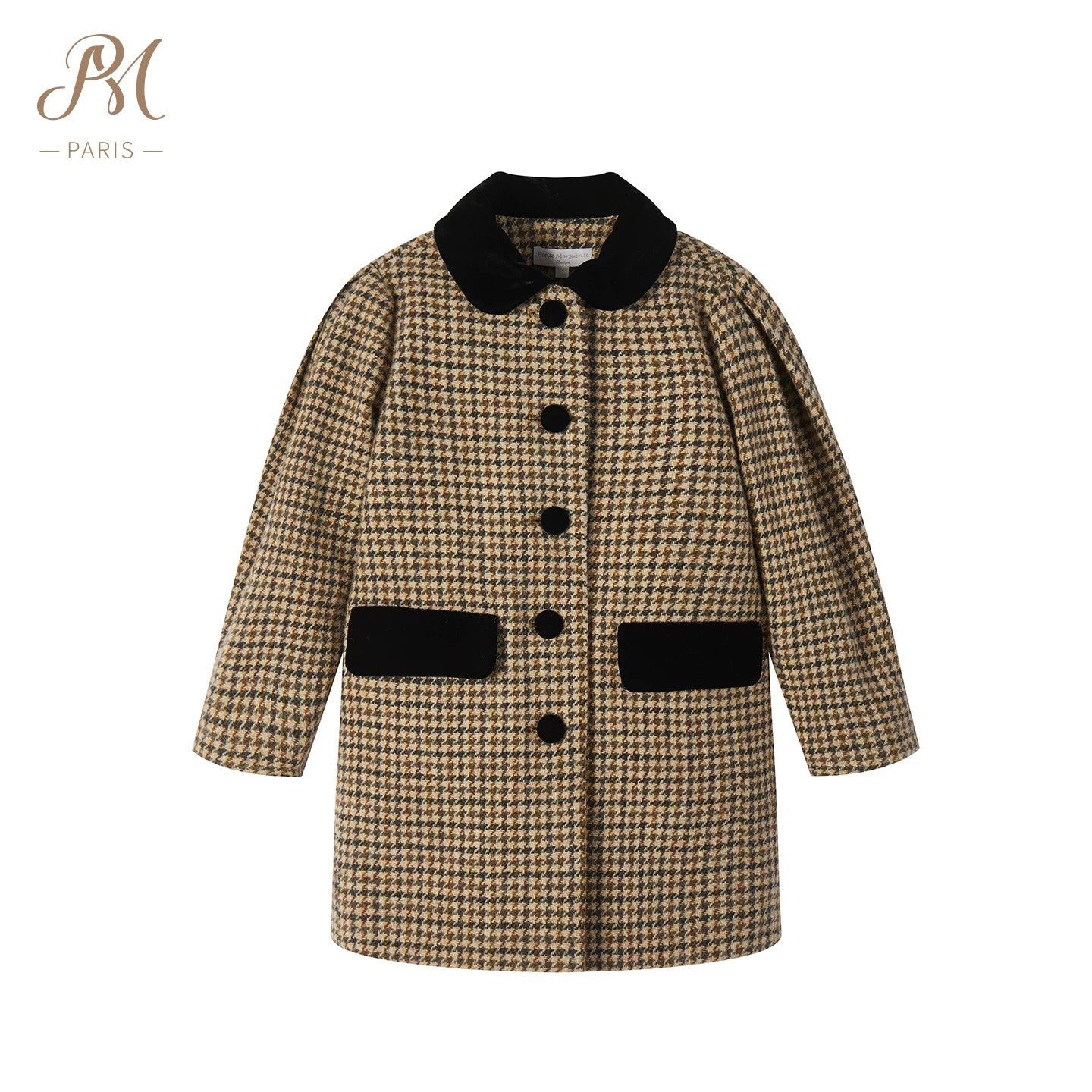 Plaid Wool Long Coat