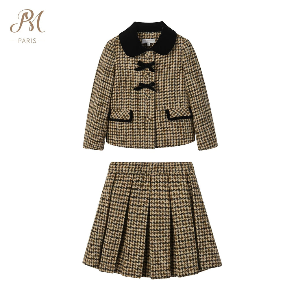 Plaid Wool Short Coat