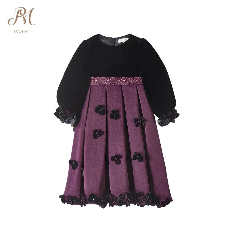 "Midnight Rose" Hand-Smocked Embroidered Dress