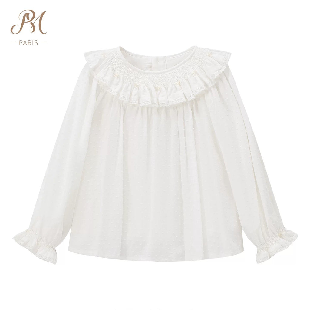 Hand-Smocked Jacquard Blouse